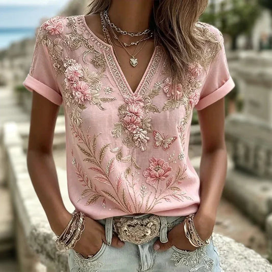 Elegante Damenbluse mit Blumenmuster