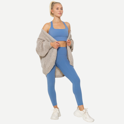 Sportleggings Damen High Waist Leo Print