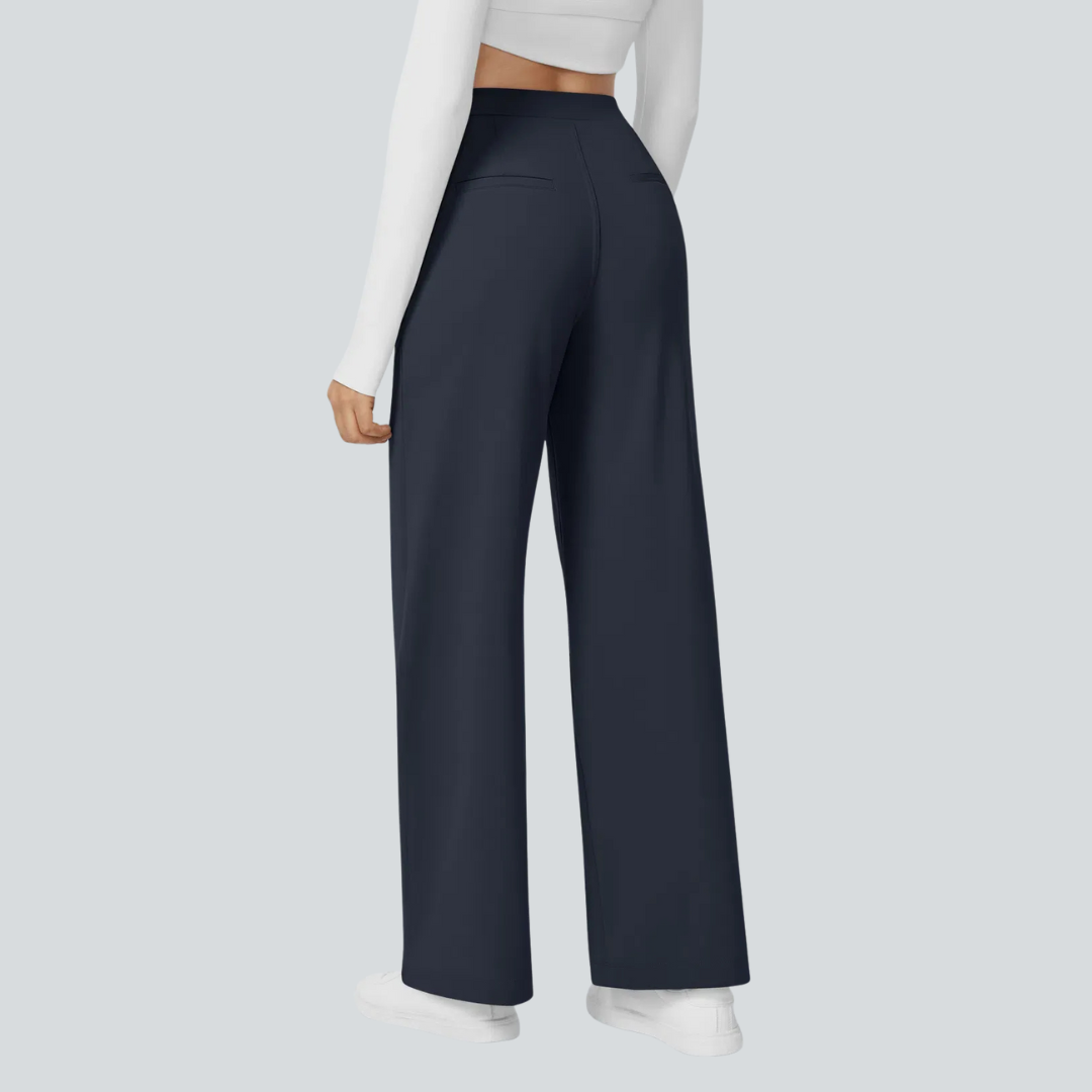 Pantalon fluide taille haute femme