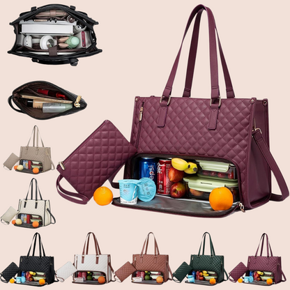 Elegante und praktische Tragetasche aus gestepptem Leder