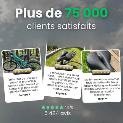 Selle de vélo ultra-confortable pour réduire les douleurs