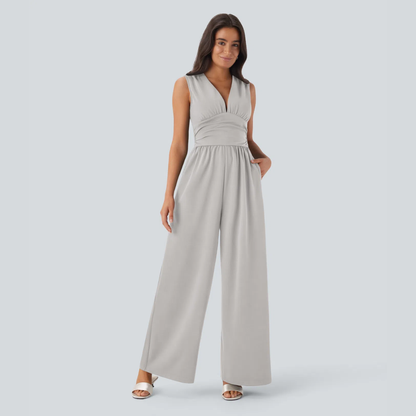 Eleganter ärmelloser Overall aus Satin