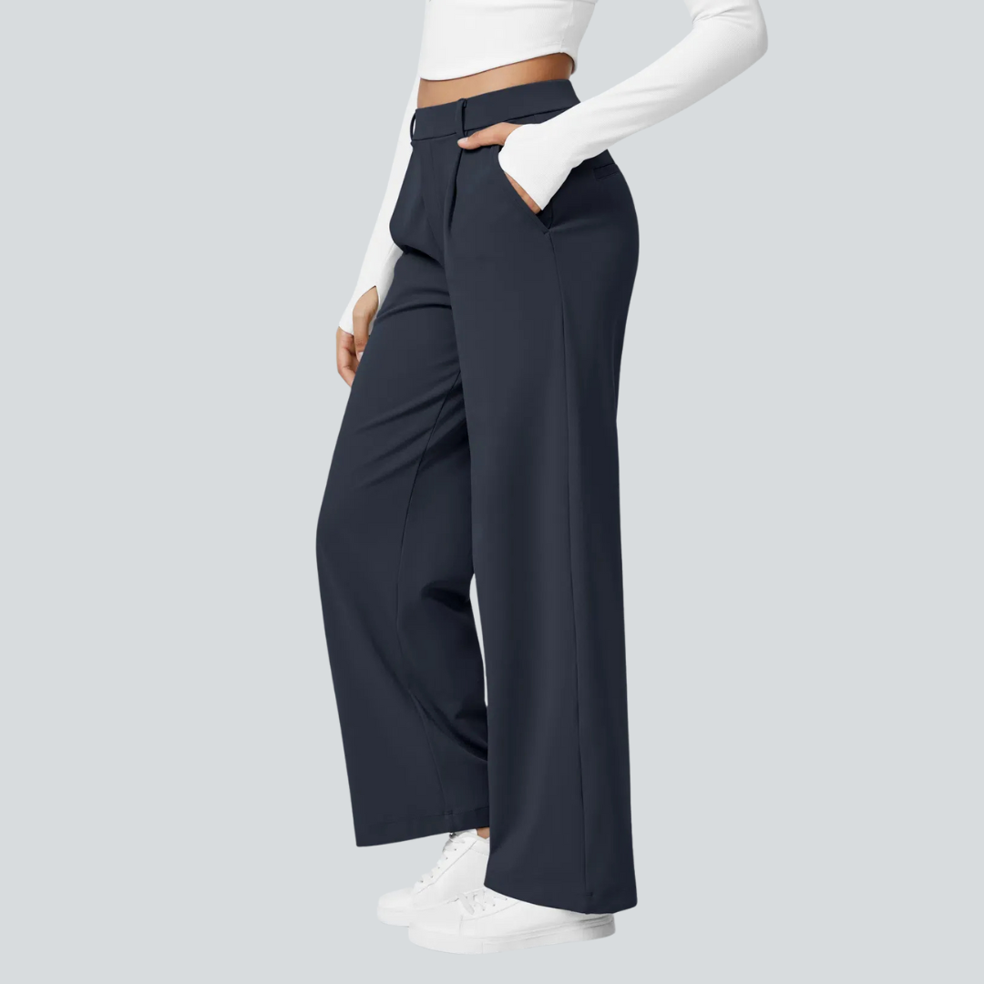 Pantalon fluide taille haute femme