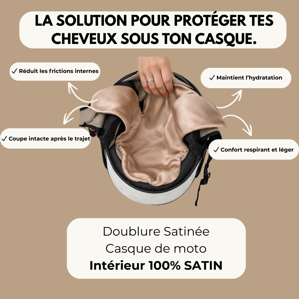 Doublure en satin pour casque de moto