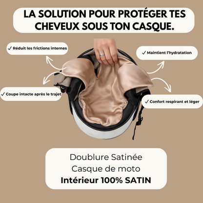 Doublure en satin pour casque de moto