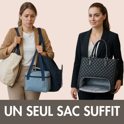 Elegante und praktische Tragetasche aus gestepptem Leder