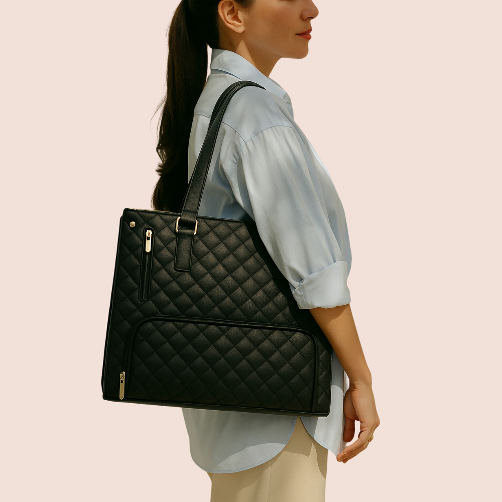 Elegante und praktische Tragetasche aus gestepptem Leder