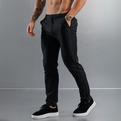 Pantalon en tissu élastique sable