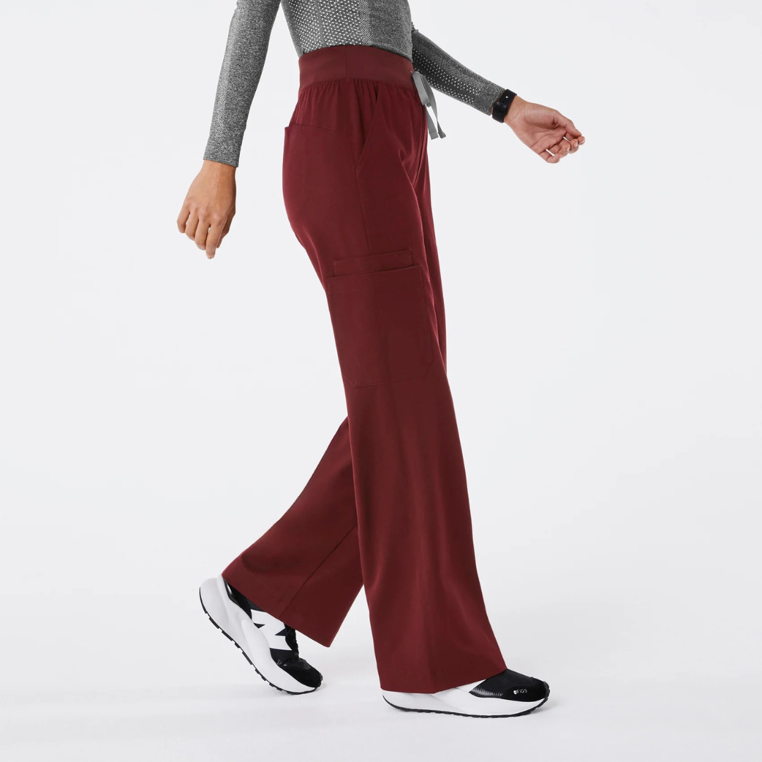 Pantalon Médical à Taille Haute et Jambes Larges