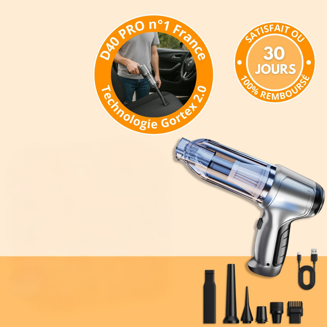 Aspirateur sans fil voiture compact et rechargeable