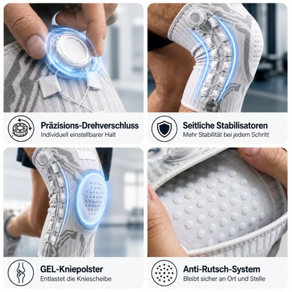 Verstellbare Kniebandage zur Schmerzlinderung und zur Stützung des Knies