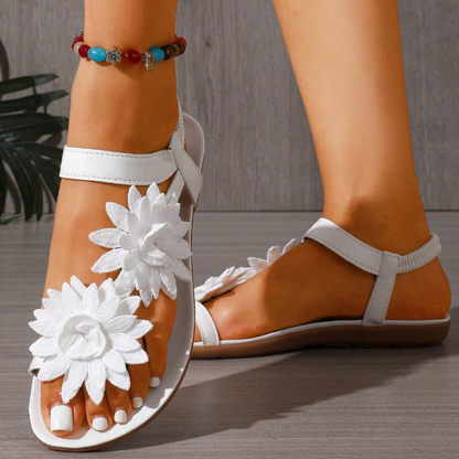 Bequeme Sandalen mit Blumenmuster für Damen