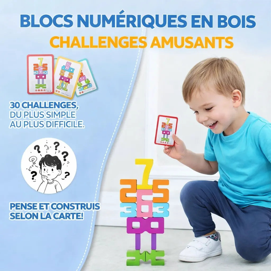 Blocs de Construction en Bois avec Chiffres