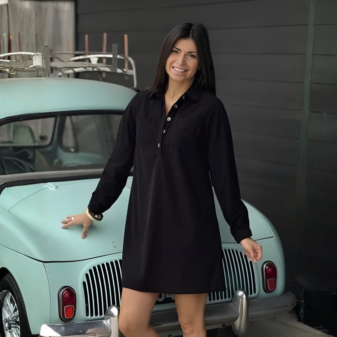 Robe Élégante Col Zippé