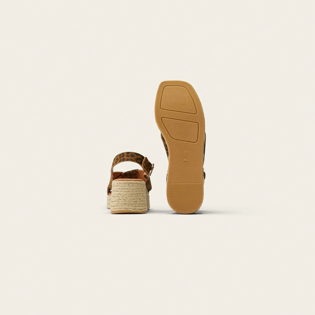 Espadrilles à plateforme motif léopard