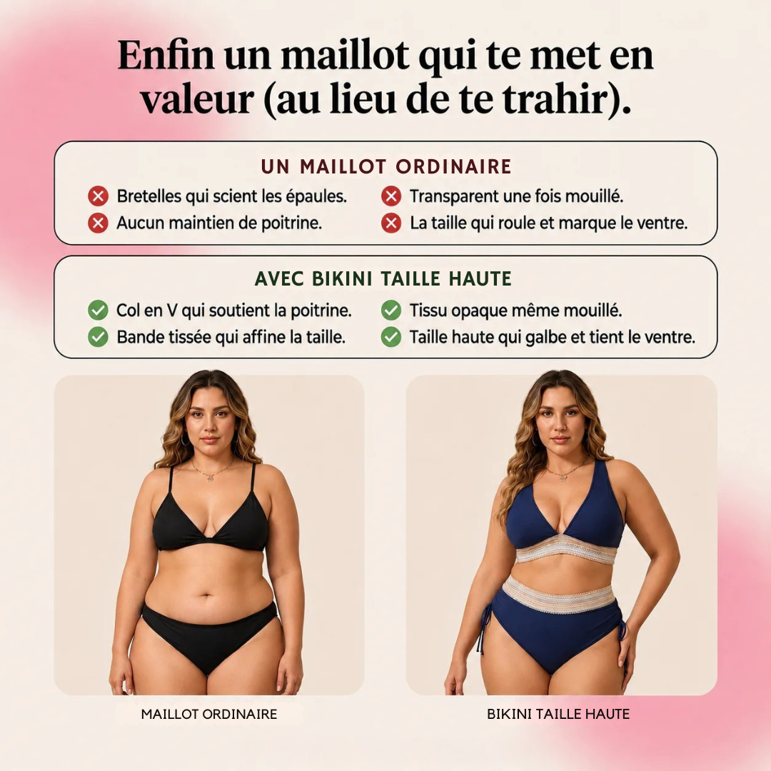 Bikini taille haute sculptant ventre plat