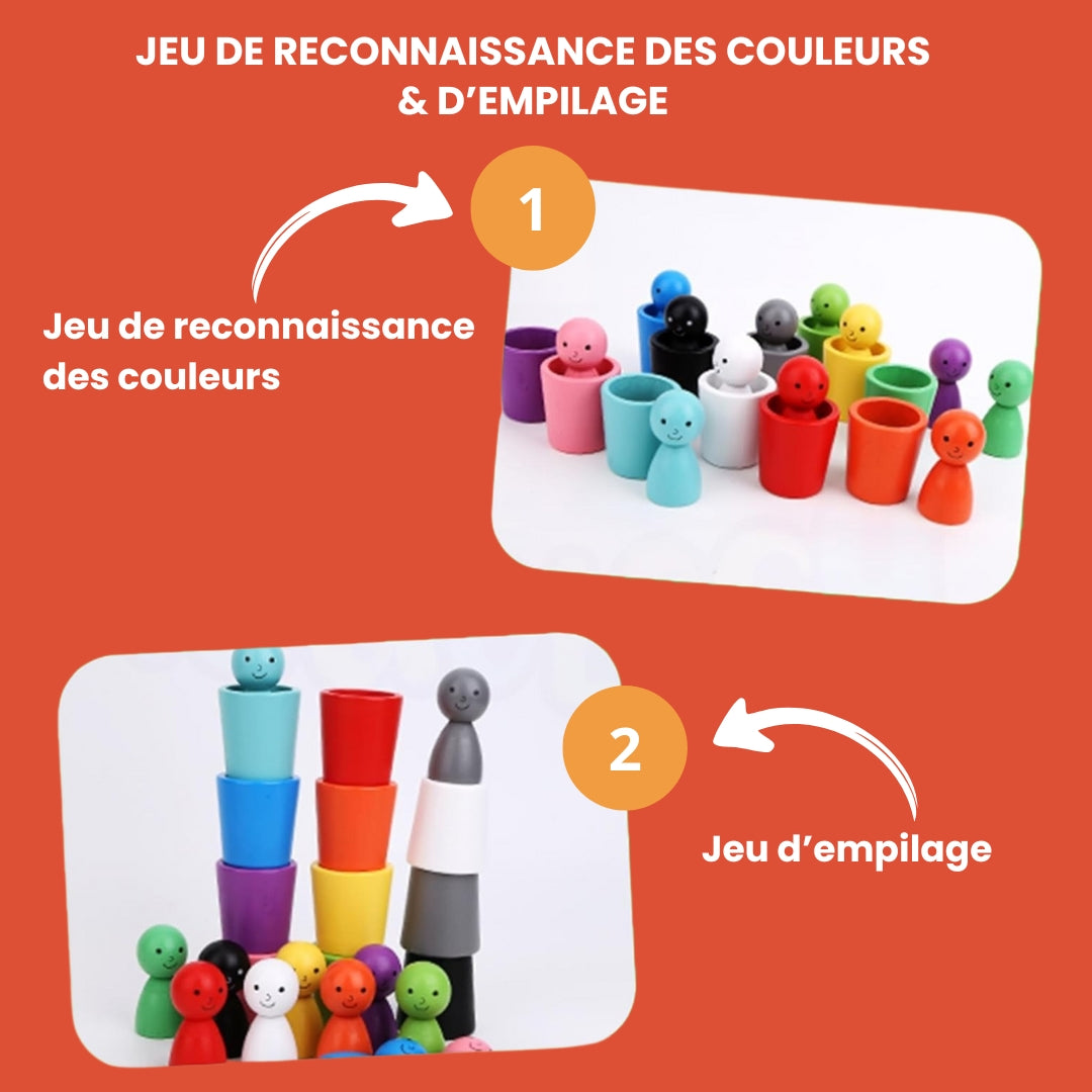 Lernspielzeug zum Sortieren von Farben aus Holz für Kinder