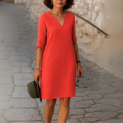 Robe Décontractée Col V Femme