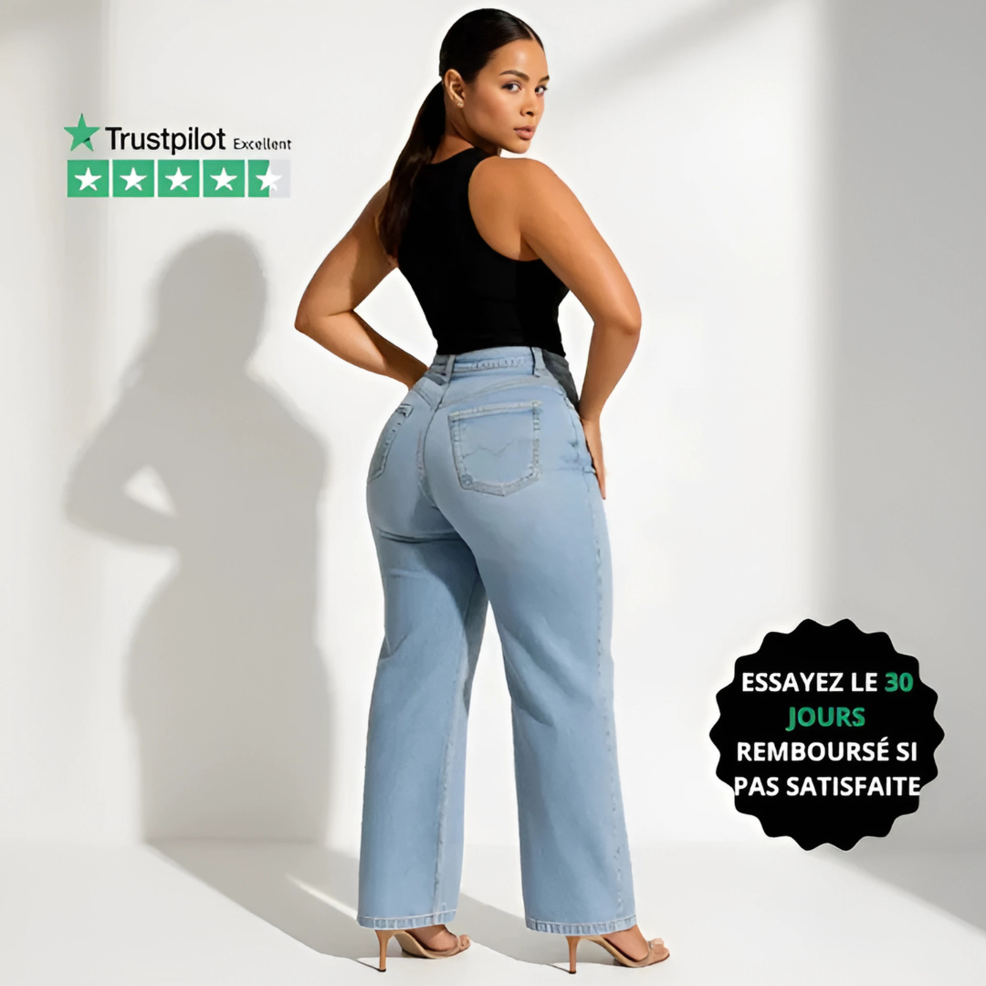 Jean taille haute coupe droite