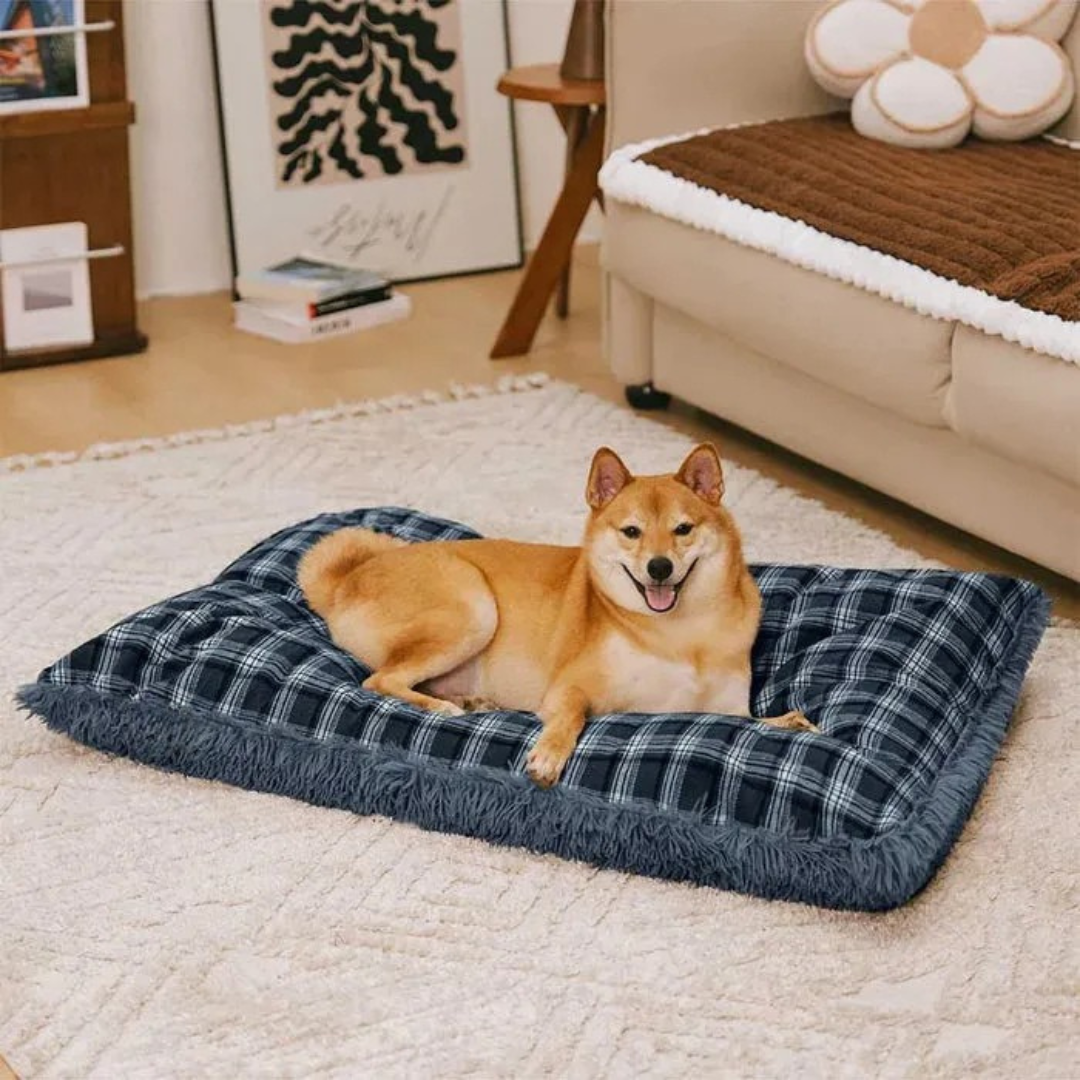 Tapis réversible en peluche pour chien