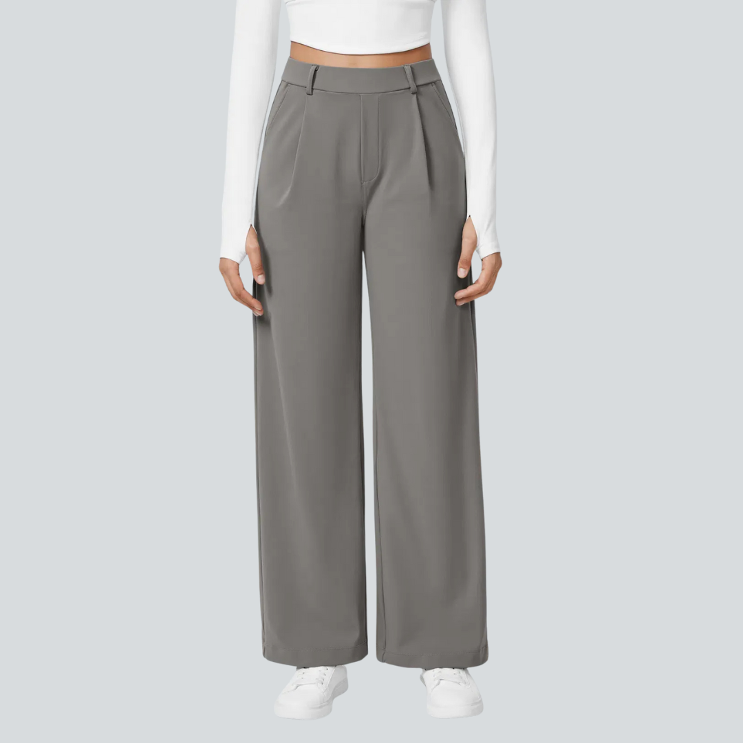 Pantalon fluide taille haute femme