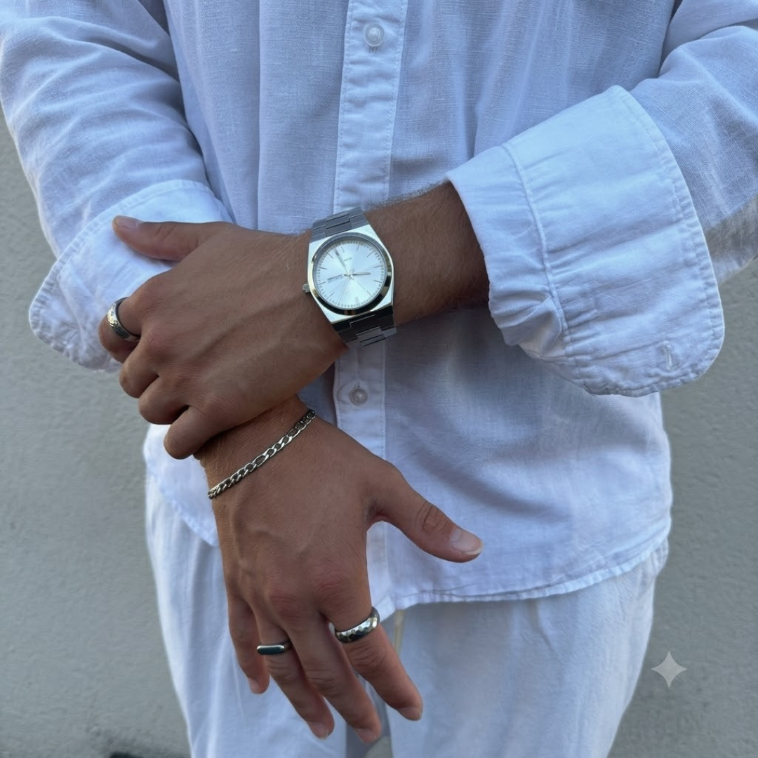 Elegante Herrenuhr aus Edelstahl
