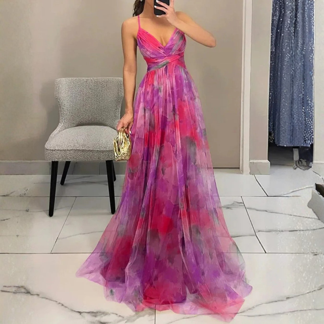 Robe Maxi Élégante Imprimé Floral