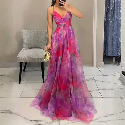 Robe Maxi Élégante Imprimé Floral