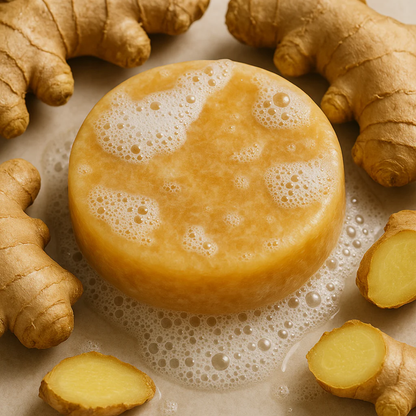 Shampoing solide au gingembre