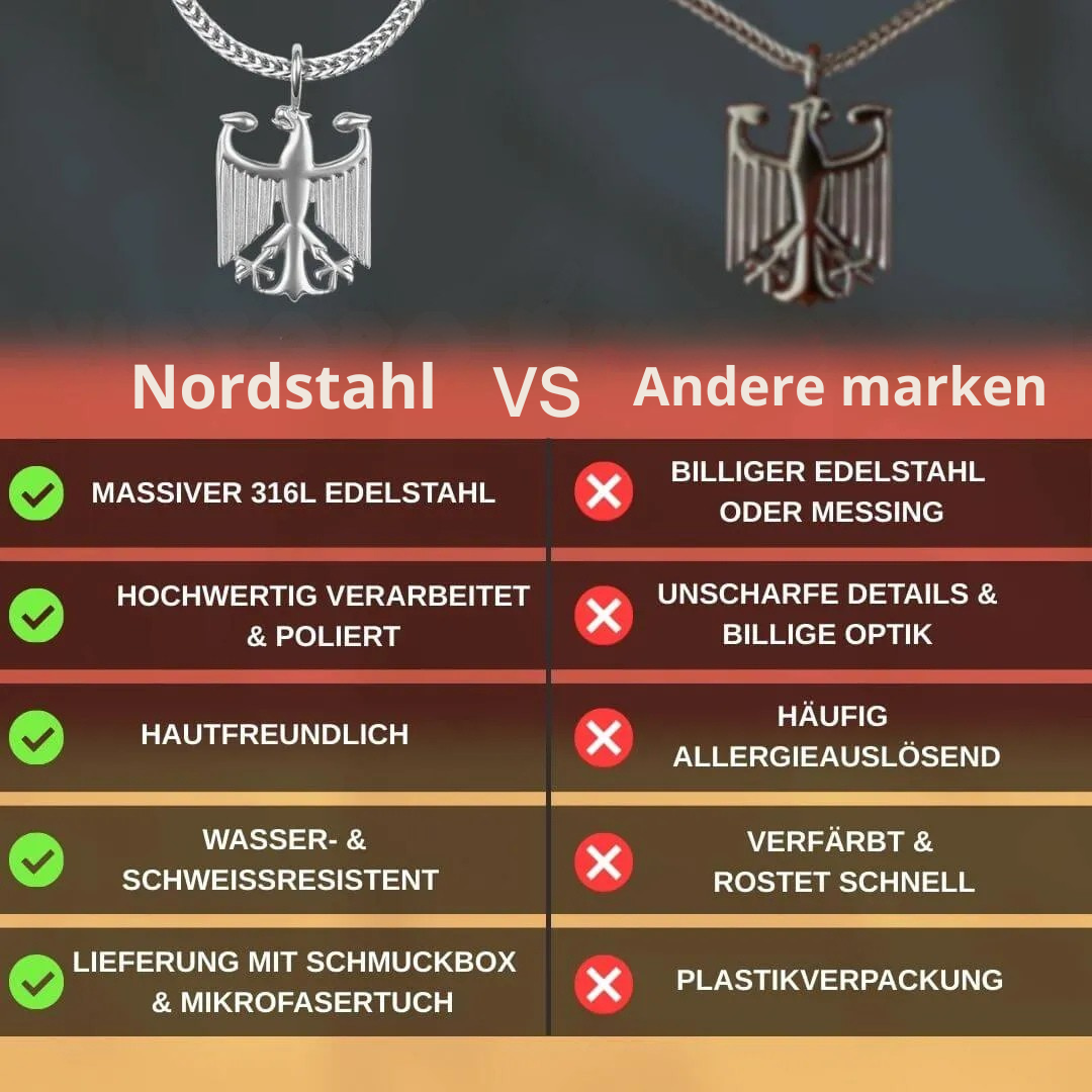 Edelstahlkette mit Adleranhänger