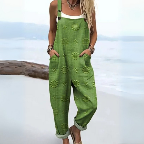 Salopette Décontractée à Motifs Fleuris