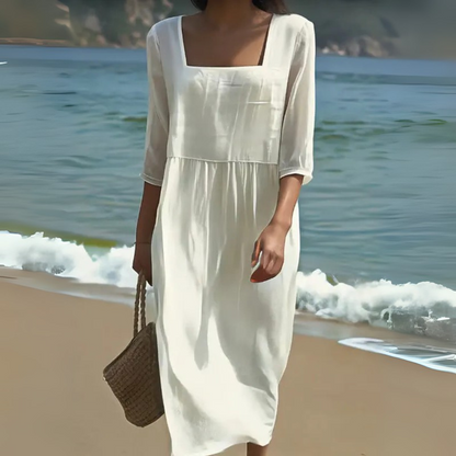 Robe longue bohème à smocks