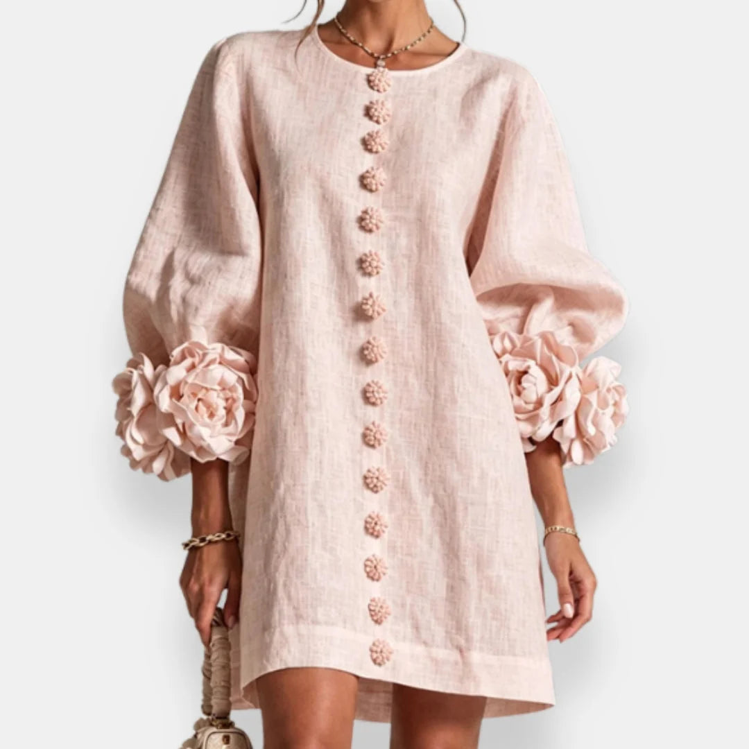 Strukturiertes Blumenkleid für Damen