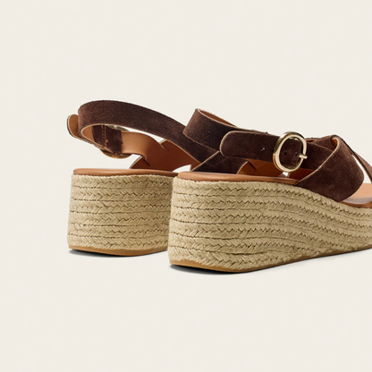 Espadrilles à plateforme motif léopard