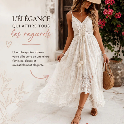 Langes, fließendes Sommerkleid aus Spitze – elegant und schick für Damen