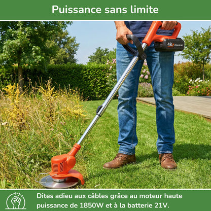 Débroussailleuse sans fil puissante pour jardin