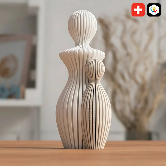 Sculpture Famille Personnalisable Minimaliste en Bioplastique