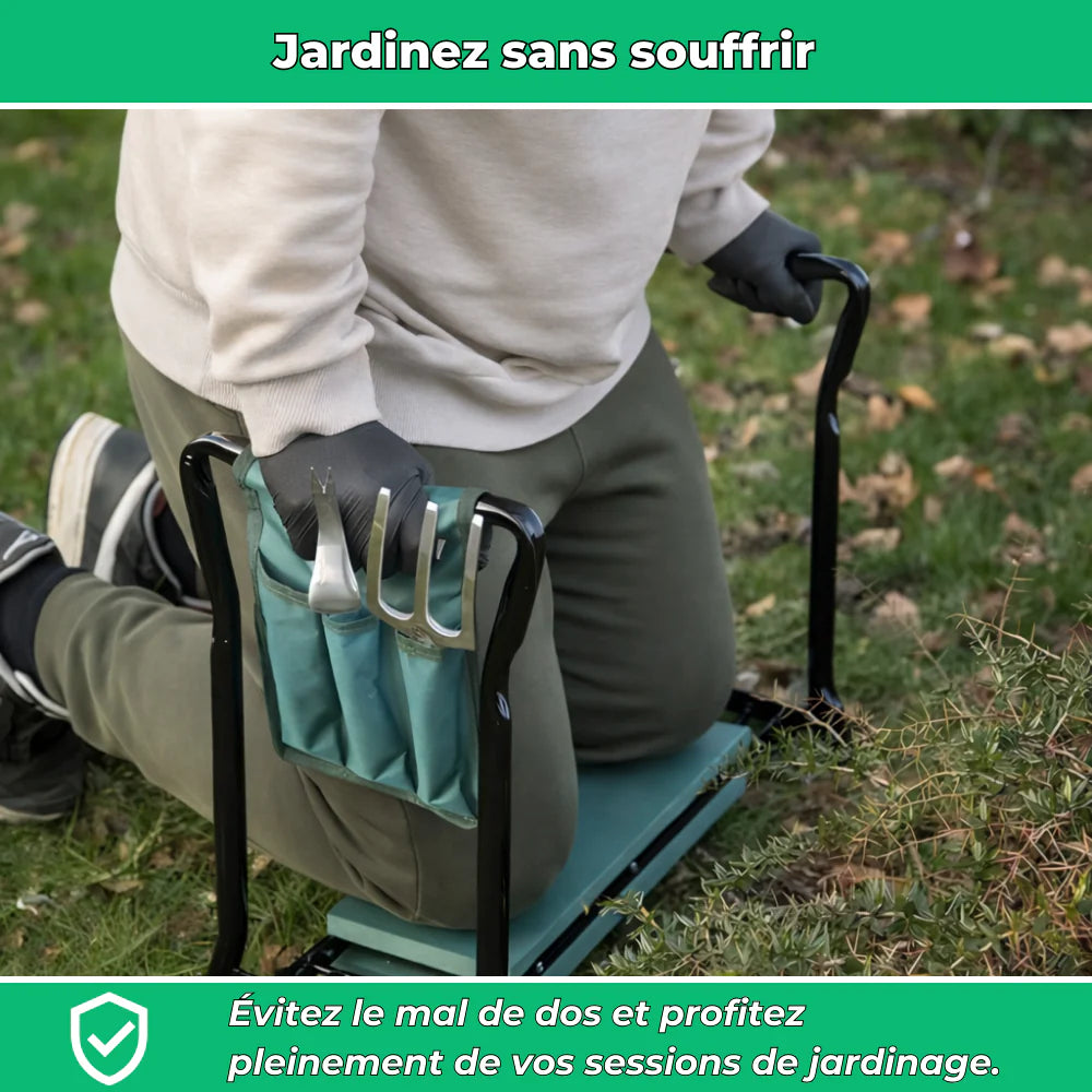 Banc de Jardinage 2-en-1 Confort et Praticité
