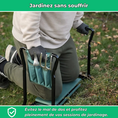 Banc de Jardinage 2-en-1 Confort et Praticité