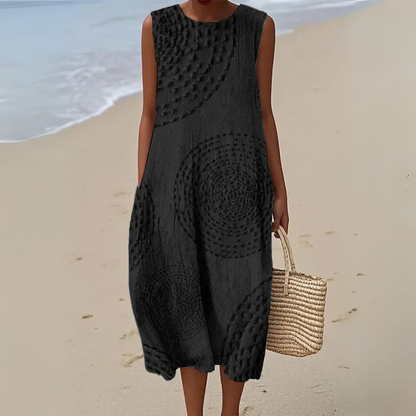 Robe Longue Texturée Sans Manches