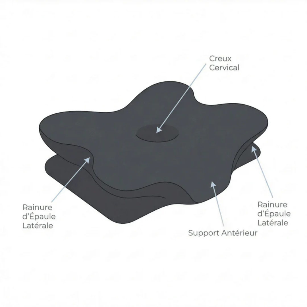 Oreiller cervical ajustable pour soulagement de la douleur