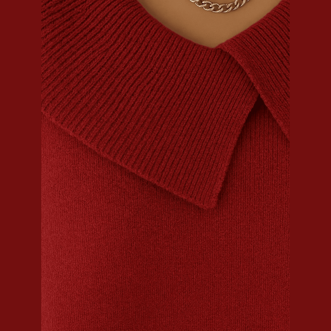 Warmer Damenpullover mit weichem Kragen, bequem und elegant