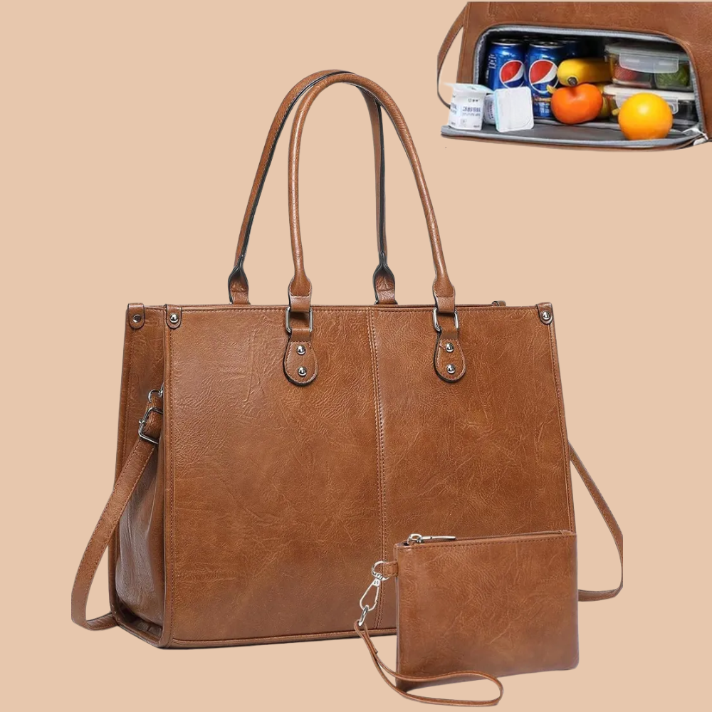 Elegante und praktische Tragetasche aus gestepptem Leder