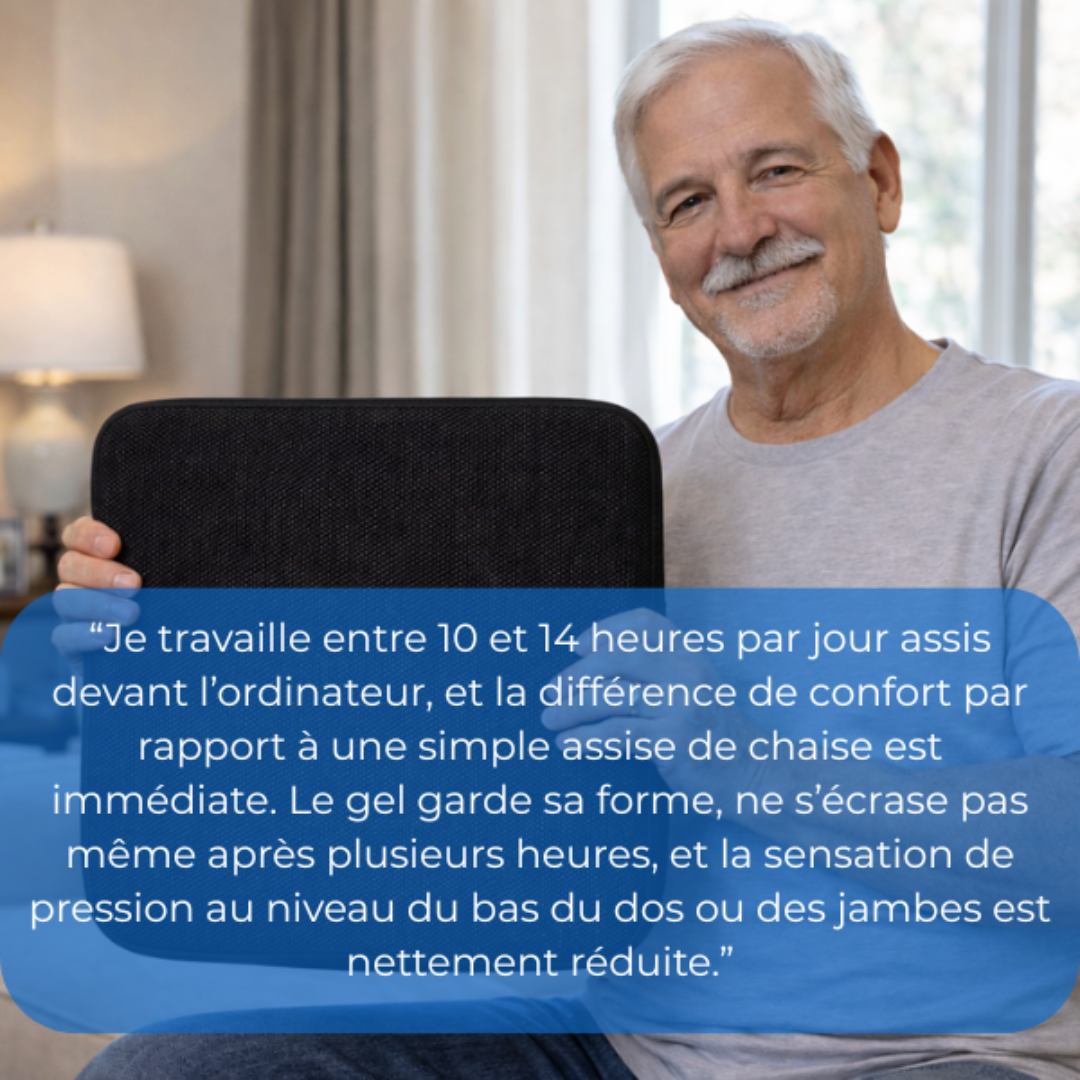 Ergonomisches Sitzkissen aus atmungsaktivem Gel