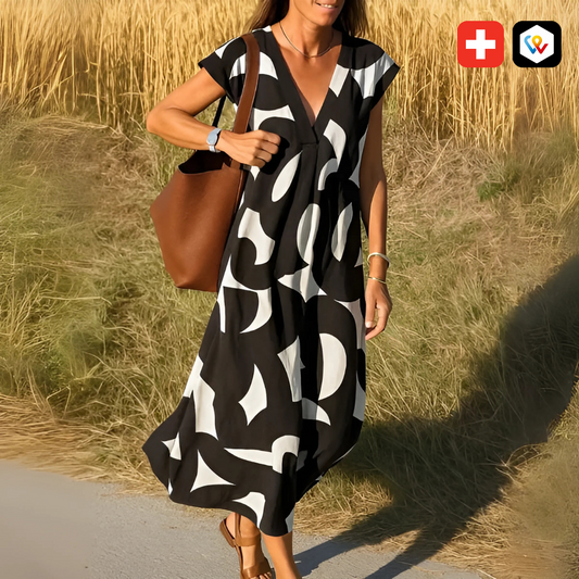 Robe fluide femme col V