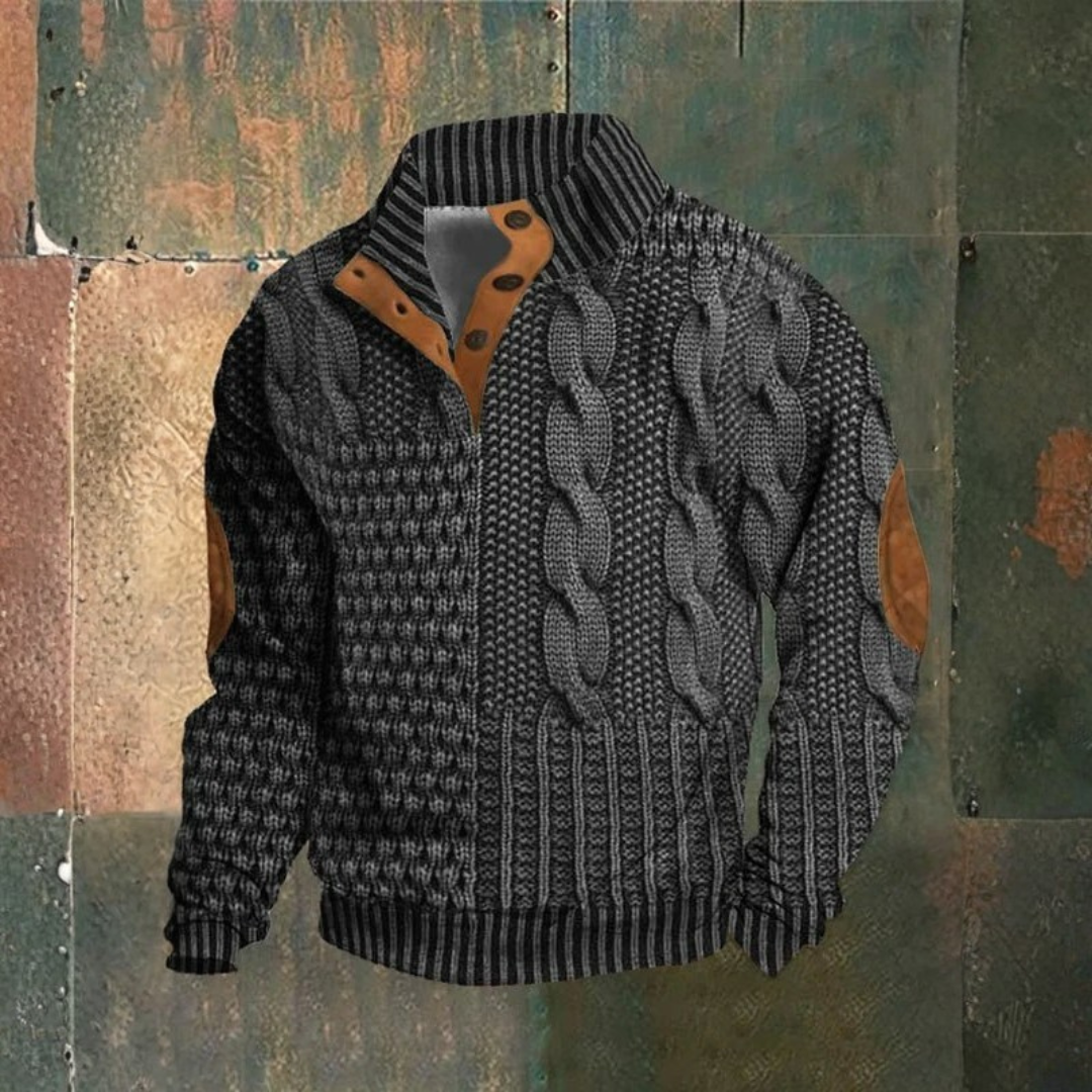 Pull vintage en maille structurée