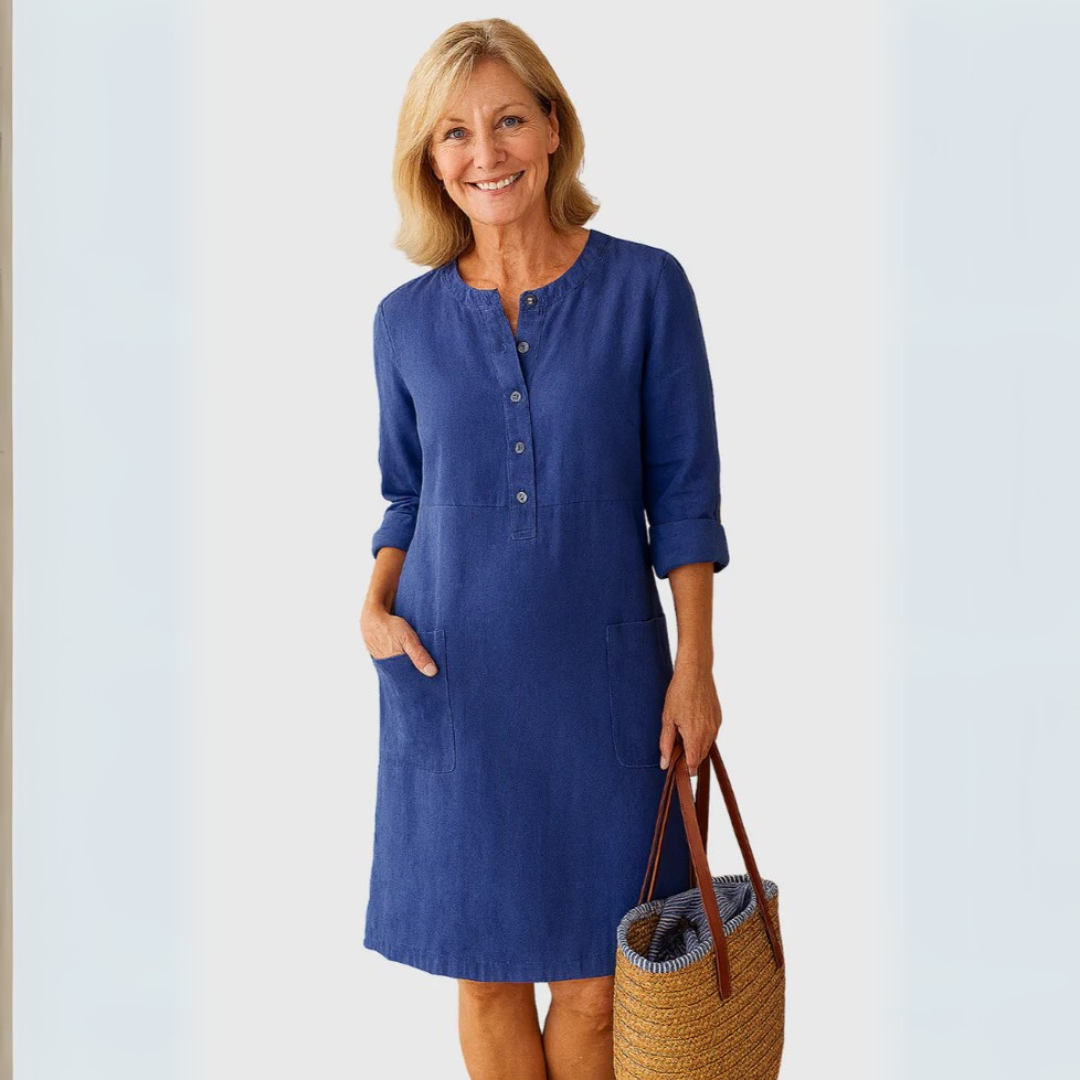 Robe unie femme – Boutonnée et confortable