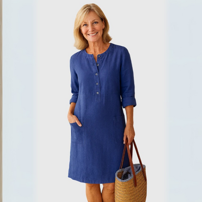 Robe unie femme – Boutonnée et confortable