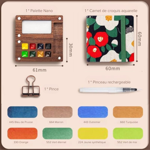 Palette et Kit de Peinture Ultra-Compact pour Artistes Voyageurs