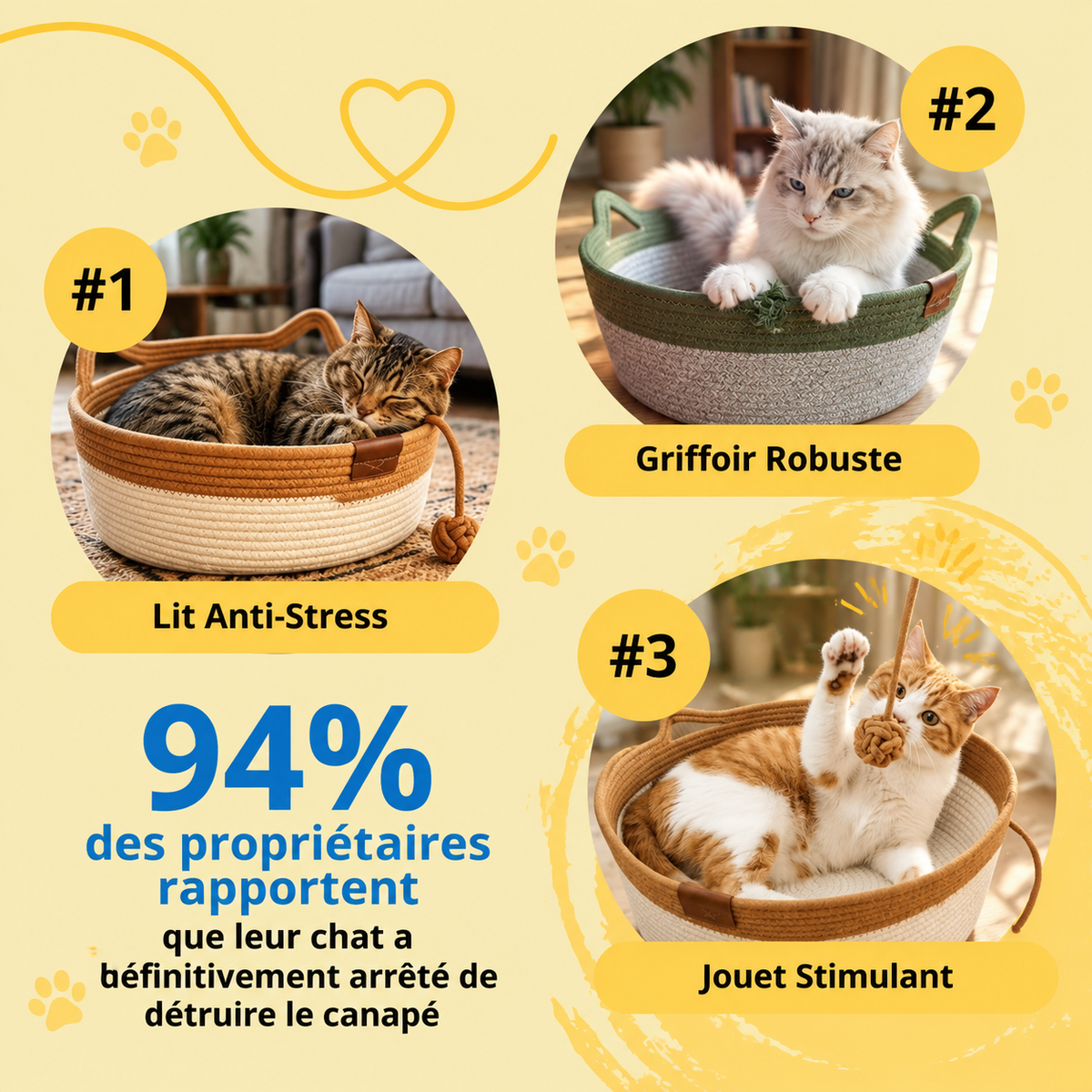 Geflochtenes Katzenkörbchen aus Naturfasern